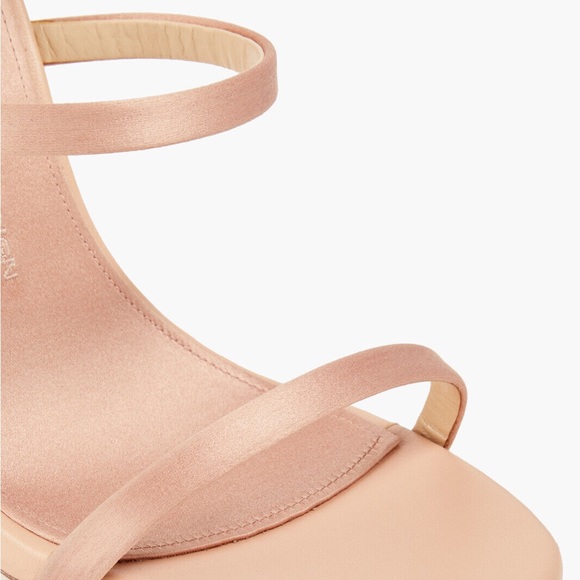 New with defects GIUSEPPE ZANOTTI Satin Ankle Strap Sandals US6 Heel Rhinestones - Picture 4 of 9